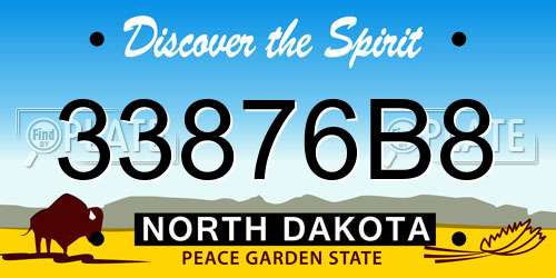 33876B8 North Dakota License Plate