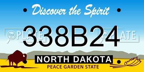 338B24 North Dakota License Plate