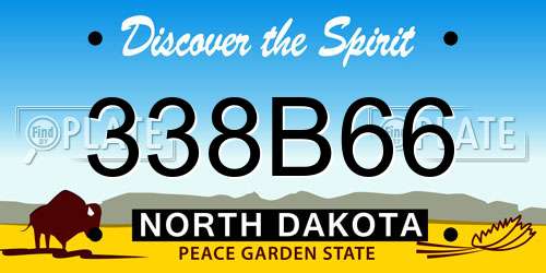 338B66 North Dakota License Plate