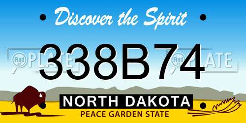 338B74 North Dakota License Plate