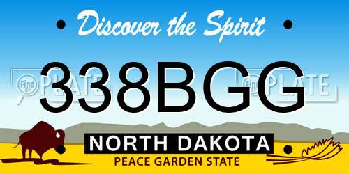 338BGG North Dakota License Plate