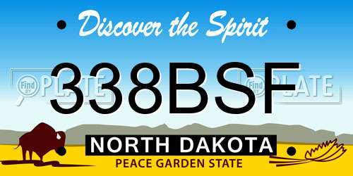 338BSF North Dakota License Plate