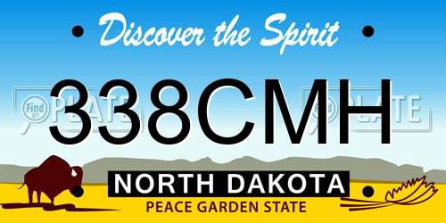 338CMH North Dakota License Plate