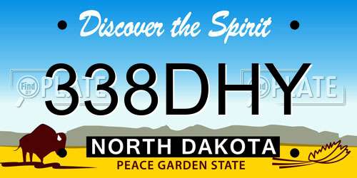338DHY North Dakota License Plate
