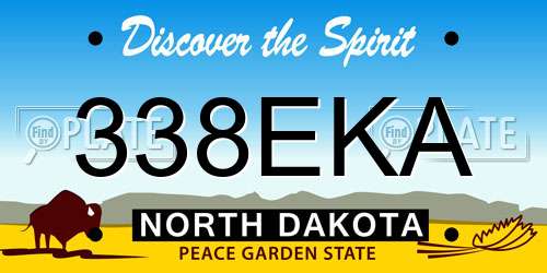 338EKA North Dakota License Plate