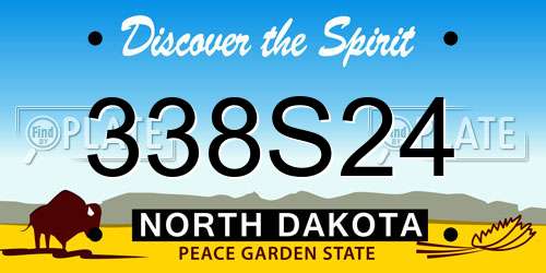 338S24 North Dakota License Plate