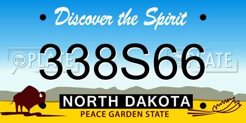 338S66 North Dakota License Plate