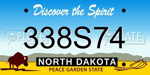 338S74 North Dakota License Plate
