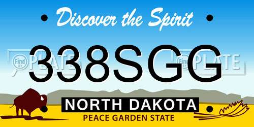 338SGG North Dakota License Plate
