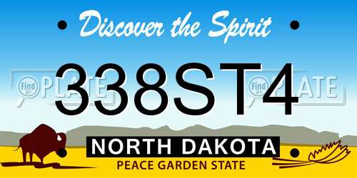 338ST4 North Dakota License Plate