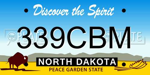 339CBM North Dakota License Plate