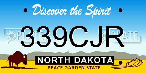 339CJR North Dakota License Plate