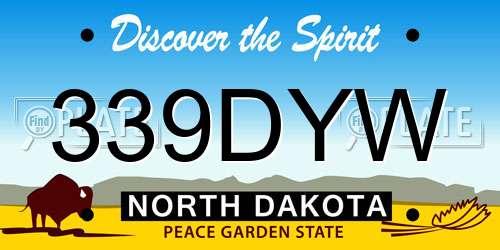 339DYW North Dakota License Plate