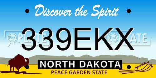 339EKX North Dakota License Plate