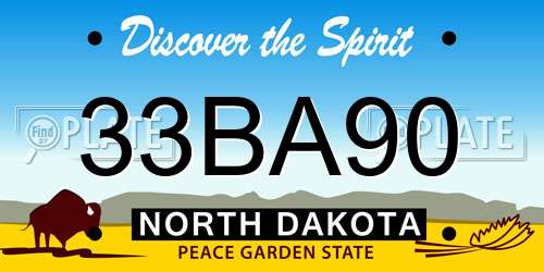 33BA90 North Dakota License Plate