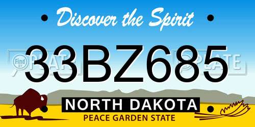 33BZ685 North Dakota License Plate