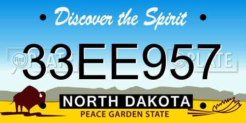 33EE957 North Dakota License Plate