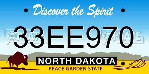 33EE970 North Dakota License Plate