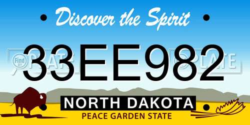 33EE982 North Dakota License Plate