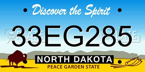 33EG285 North Dakota License Plate