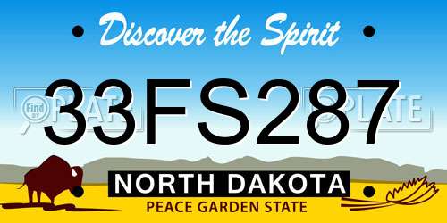 33FS287 North Dakota License Plate