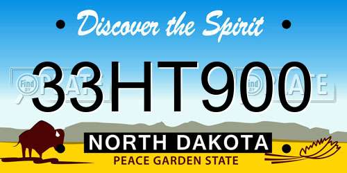 33HT900 North Dakota License Plate