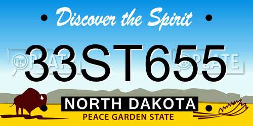 33ST655 North Dakota License Plate