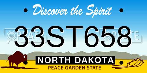 33ST658 North Dakota License Plate