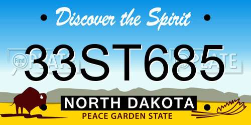33ST685 North Dakota License Plate