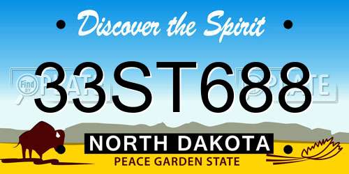 33ST688 North Dakota License Plate