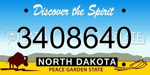 3408640 North Dakota License Plate