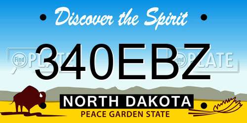 340EBZ North Dakota License Plate