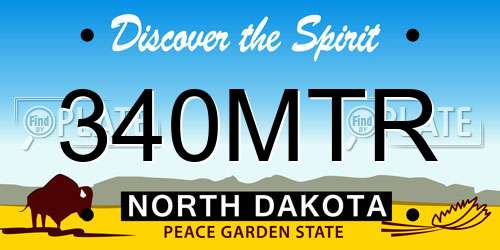 340MTR North Dakota License Plate