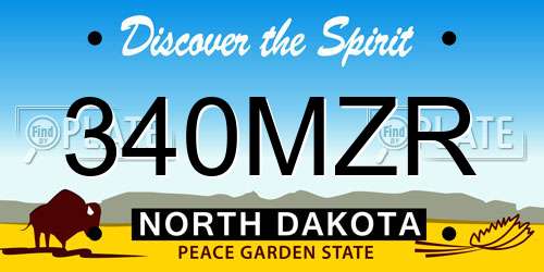 340MZR North Dakota License Plate