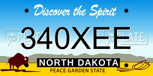 340XEE North Dakota License Plate