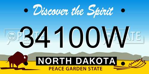 34100W North Dakota License Plate