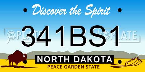 341BS1 North Dakota License Plate
