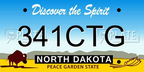 341CTG North Dakota License Plate