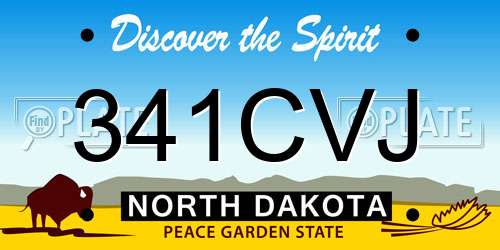 341CVJ North Dakota License Plate
