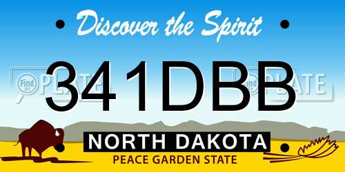 341DBB North Dakota License Plate