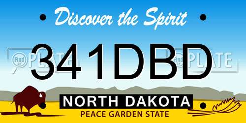 341DBD North Dakota License Plate