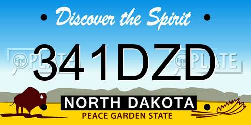 341DZD North Dakota License Plate