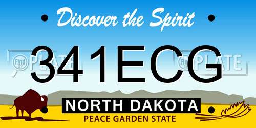 341ECG North Dakota License Plate