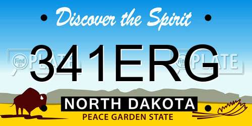 341ERG North Dakota License Plate