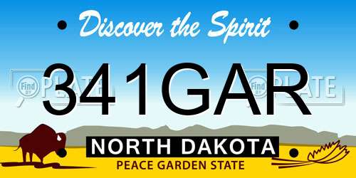 341GAR North Dakota License Plate