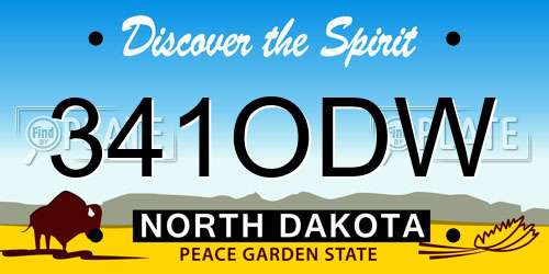 341ODW North Dakota License Plate