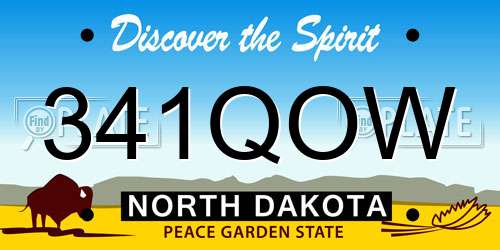 341QOW North Dakota License Plate