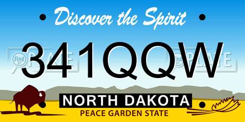 341QQW North Dakota License Plate