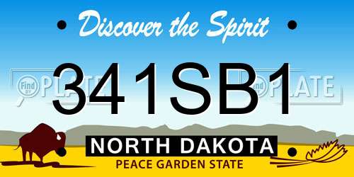341SB1 North Dakota License Plate