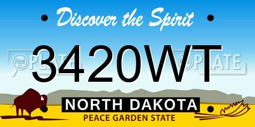 3420WT North Dakota License Plate